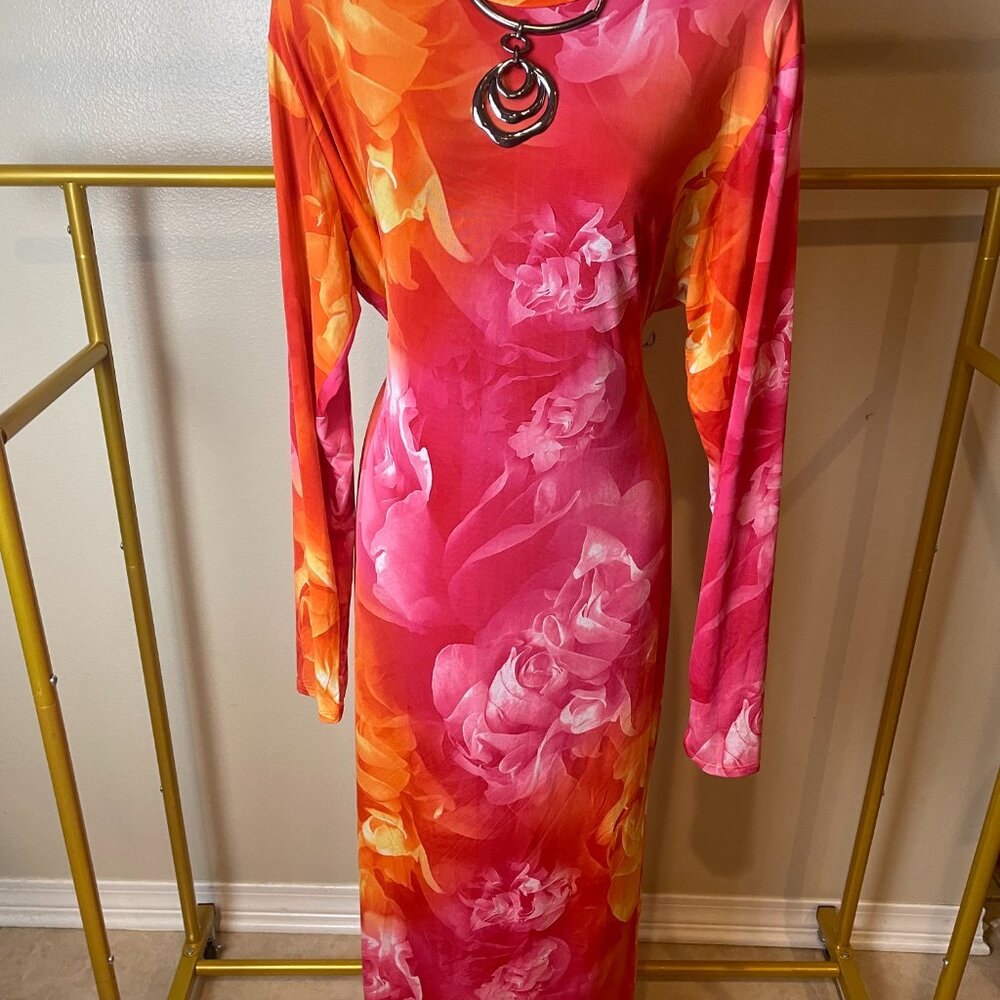 SUNSET ISLAND MIDI DRESS 3X - Picture 4 of 8